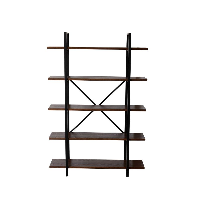 70" Camas 5 Shelf Etagere Bookshelf Walnut Brown - Summerland Home