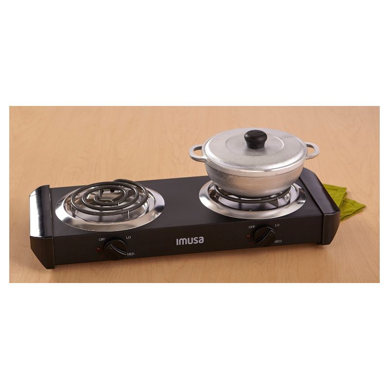IMUSA Electric Double Burner- Black