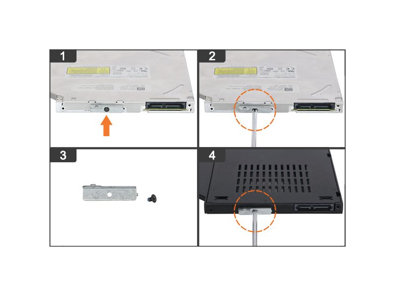 Icy Dock FlexiDOCK MB511SPO-1B Drive Bay Adapter for 5.25" Serial ATA/600 - Slim SATA Host Interface Internal - Black - 1 x HDD Supported