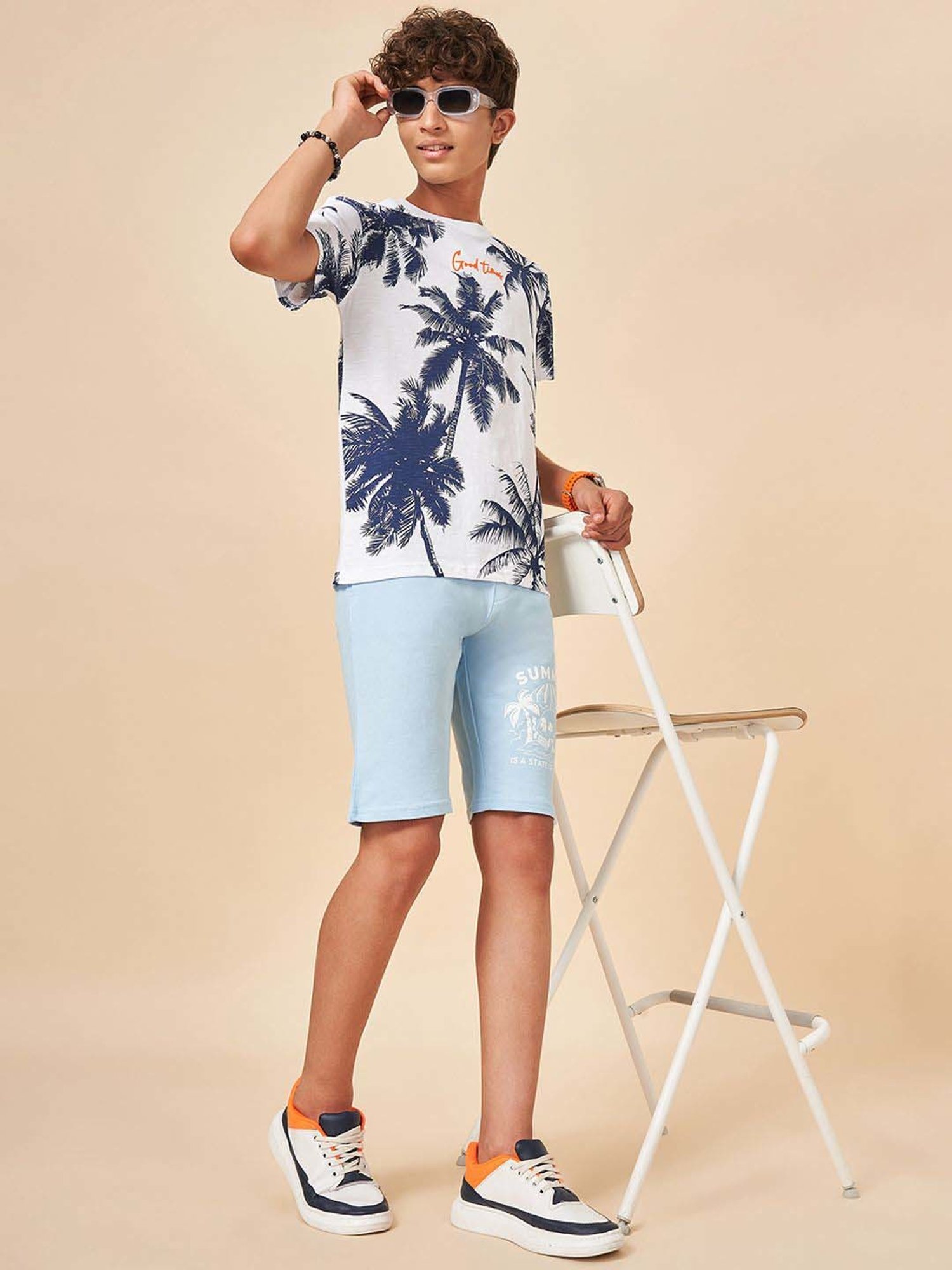 Coolsters by Pantaloons Kids Clear Sky Cotton Graphic Shorts