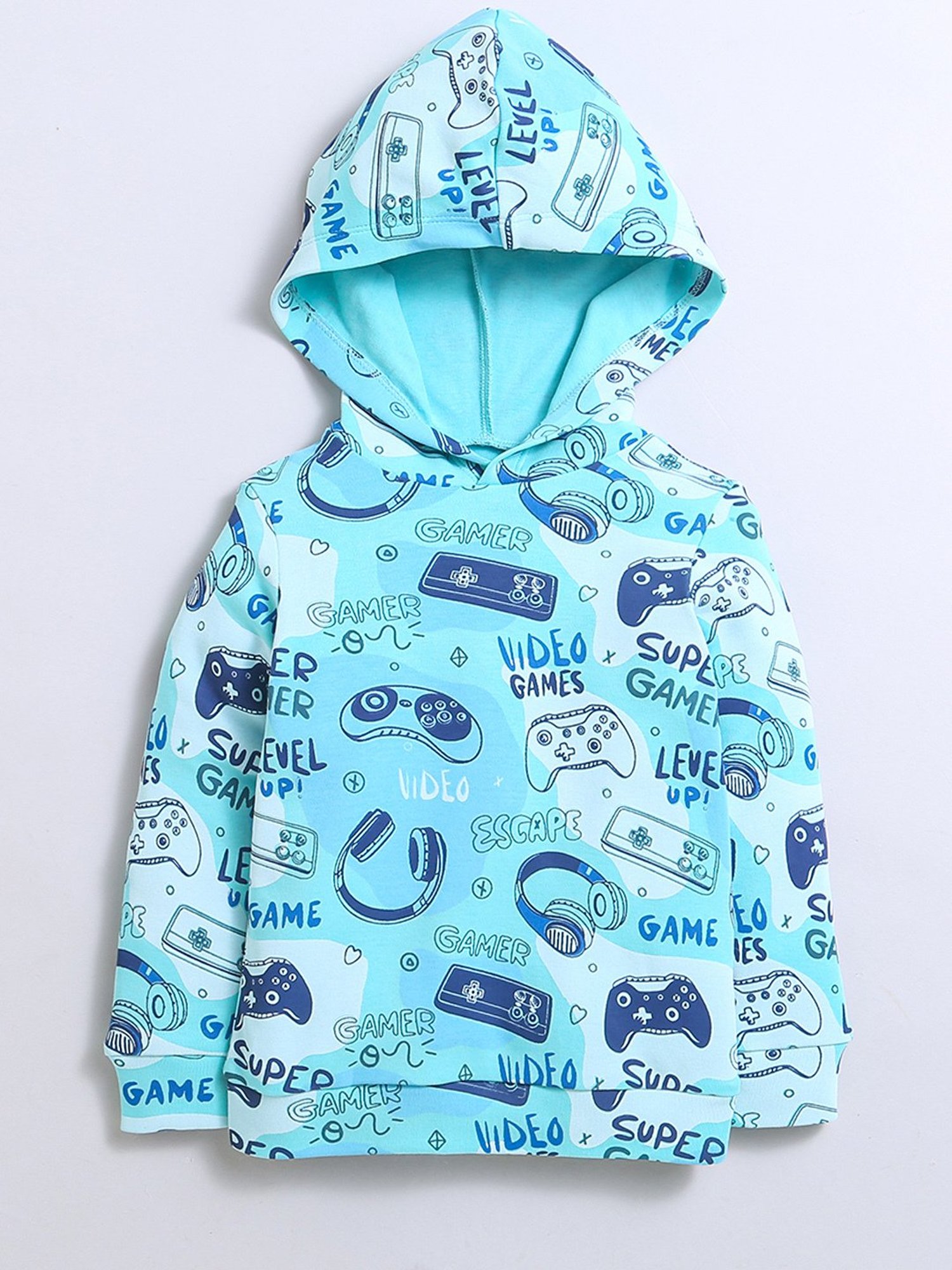 Nino Bambino Kids Blue Printed Full Sleeves T-Shirt with Pants