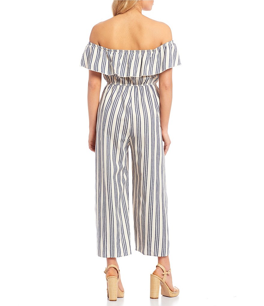 Coco + Jaimeson Strapless Elastic-Waist Laser-Cut Embroidered Knit Jumpsuit