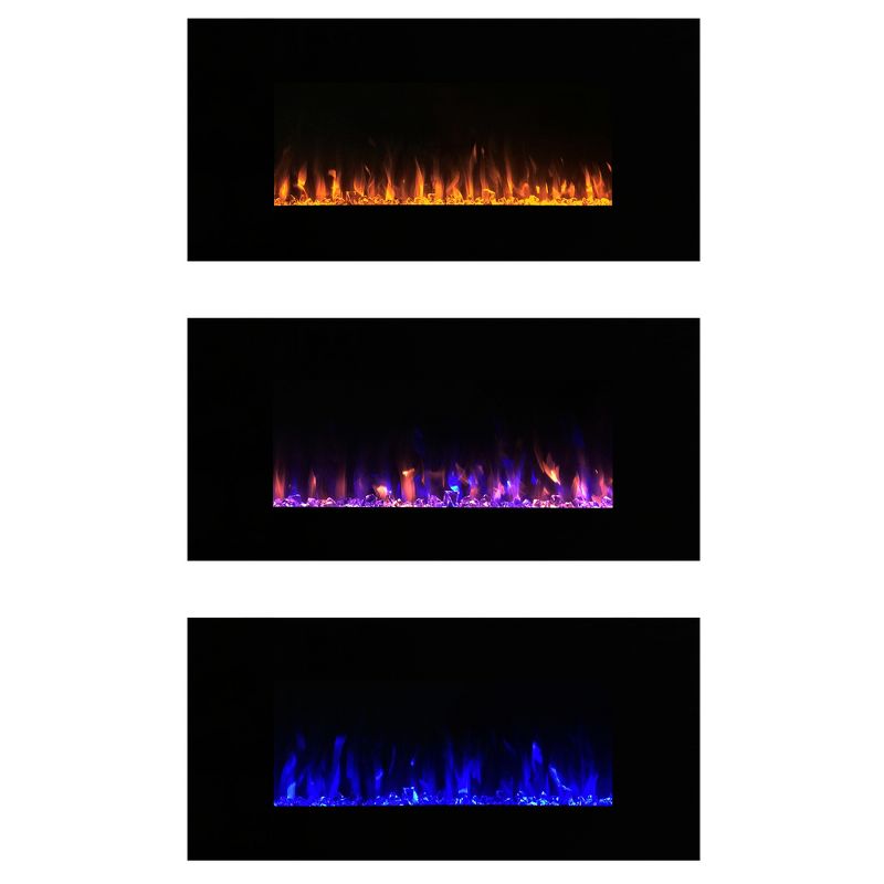 Northwest 42" Electric Fireplace Wall Mounted Led Fire And Ice Flame With Remote