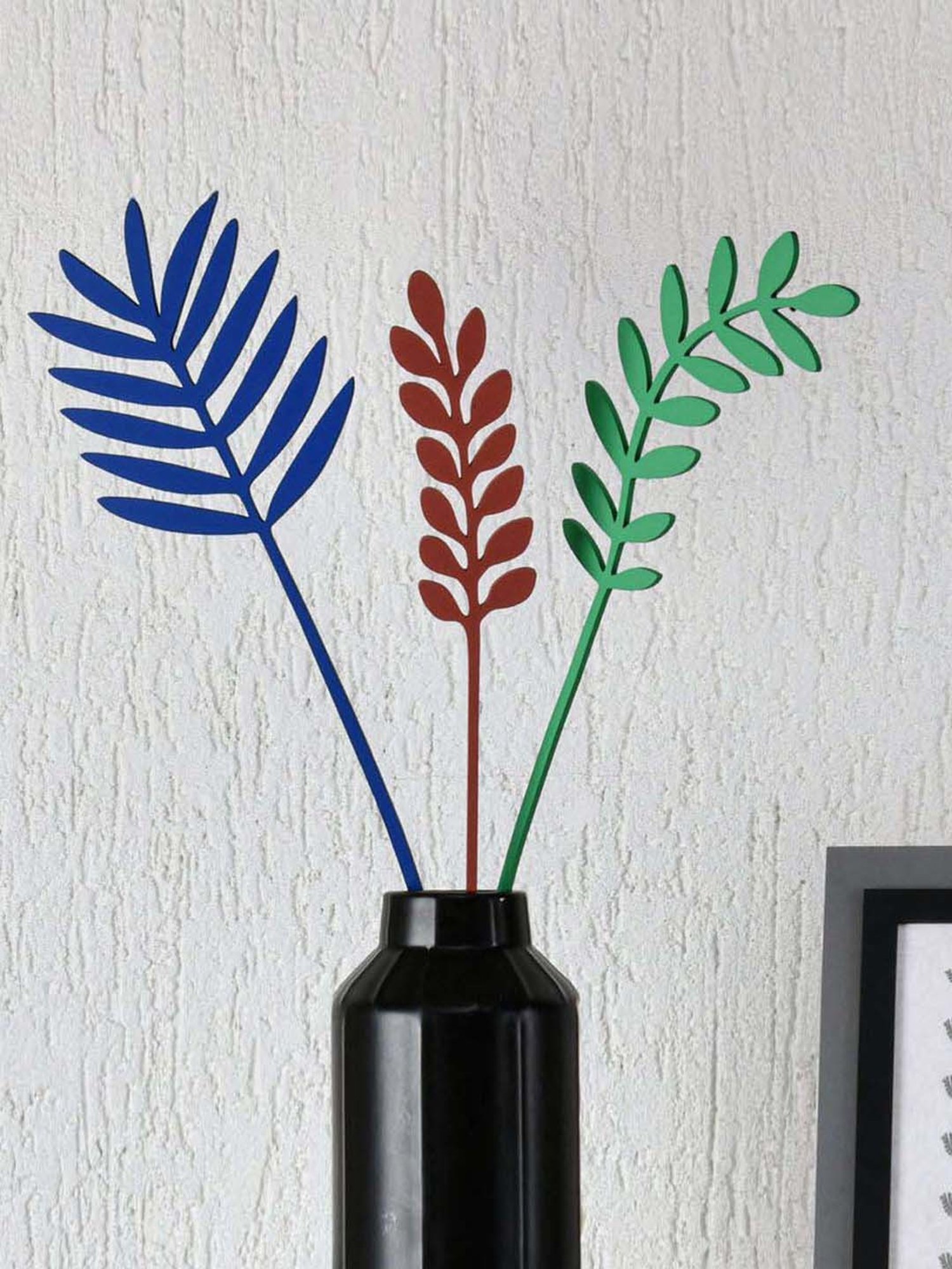 @home Multicolor Mdf Areca Palm Artificial Stick - Set of 3