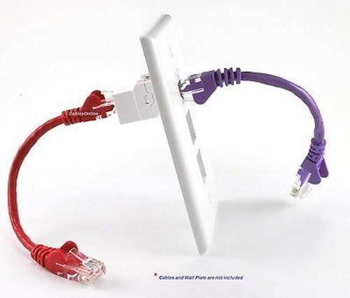 CAT6 Female to Female RJ45 UTP  Keystone Jack Coupler, White - (5-Pack)