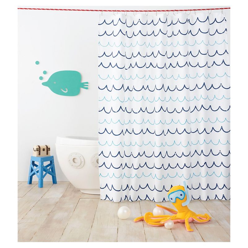 Wave Blue Shower Curtain - Pillowfort™