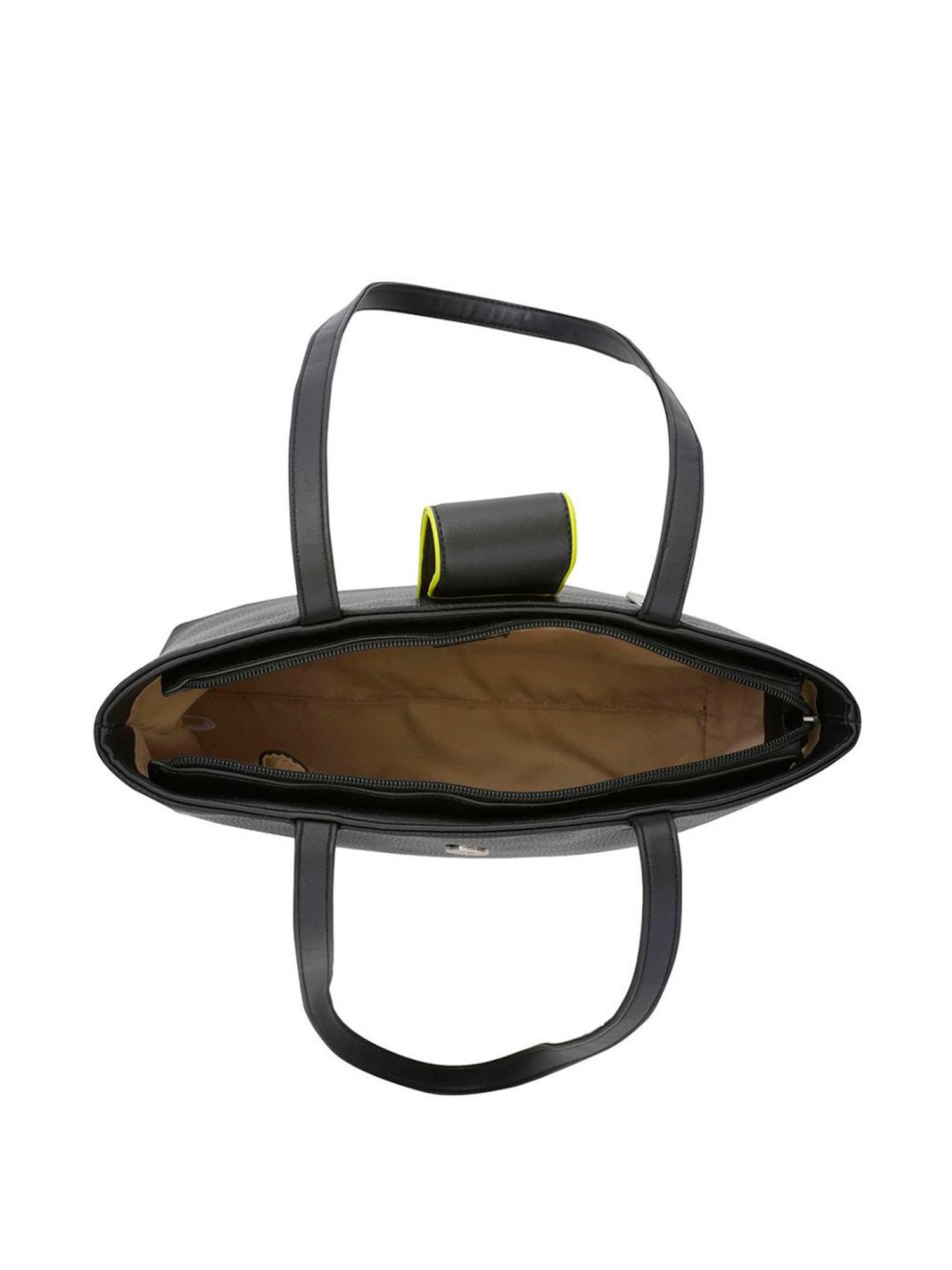 United Colors of Benetton Ariyah Black PU Solid Tote Handbag