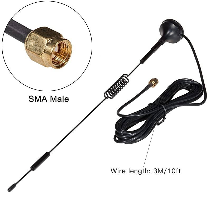 12dBi High Gain Omni-Directional SMA Male Antenna, 700MHz-2700MHz Wide Band 2.4GHz WCDMA 3G 4G LTE GSM Magnentic Antenna with 10ft Cable