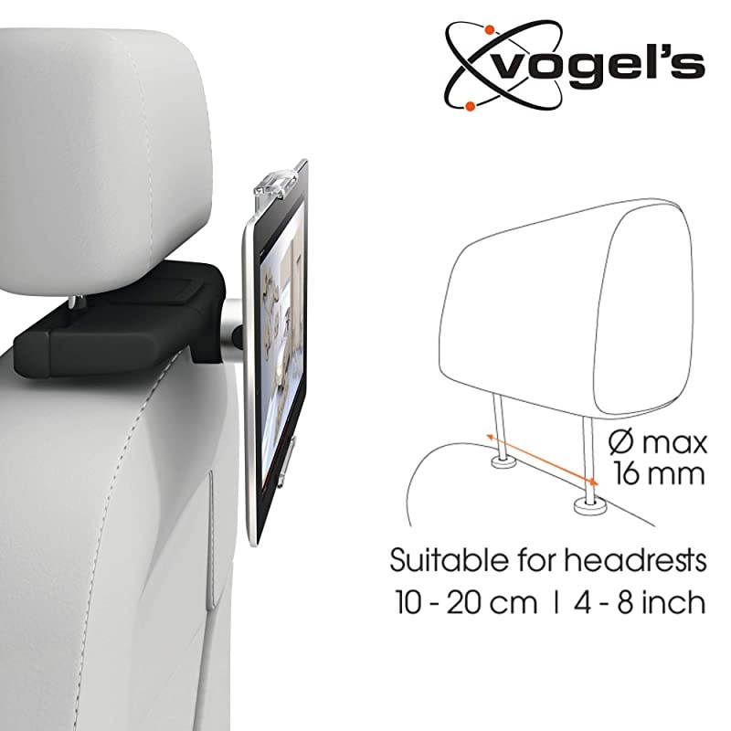 iPad and Tablet Car Headrest Mount, Universal and Adjustable - TMS 1020 Rotating Mount