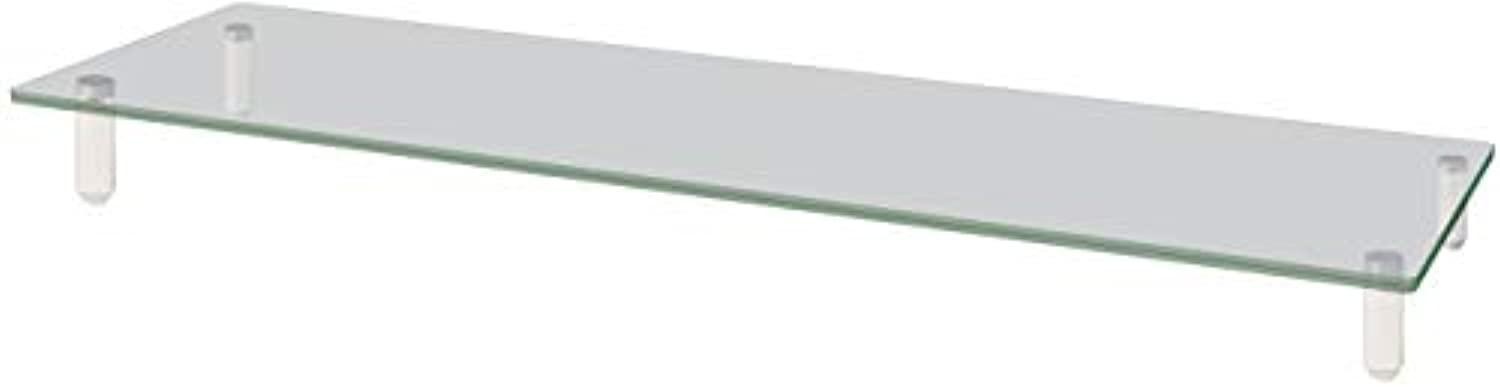 Kantek Monitor Riser Glass 39-2/5"Wx10-1/5"Dx3-1/4"H Clear MS380