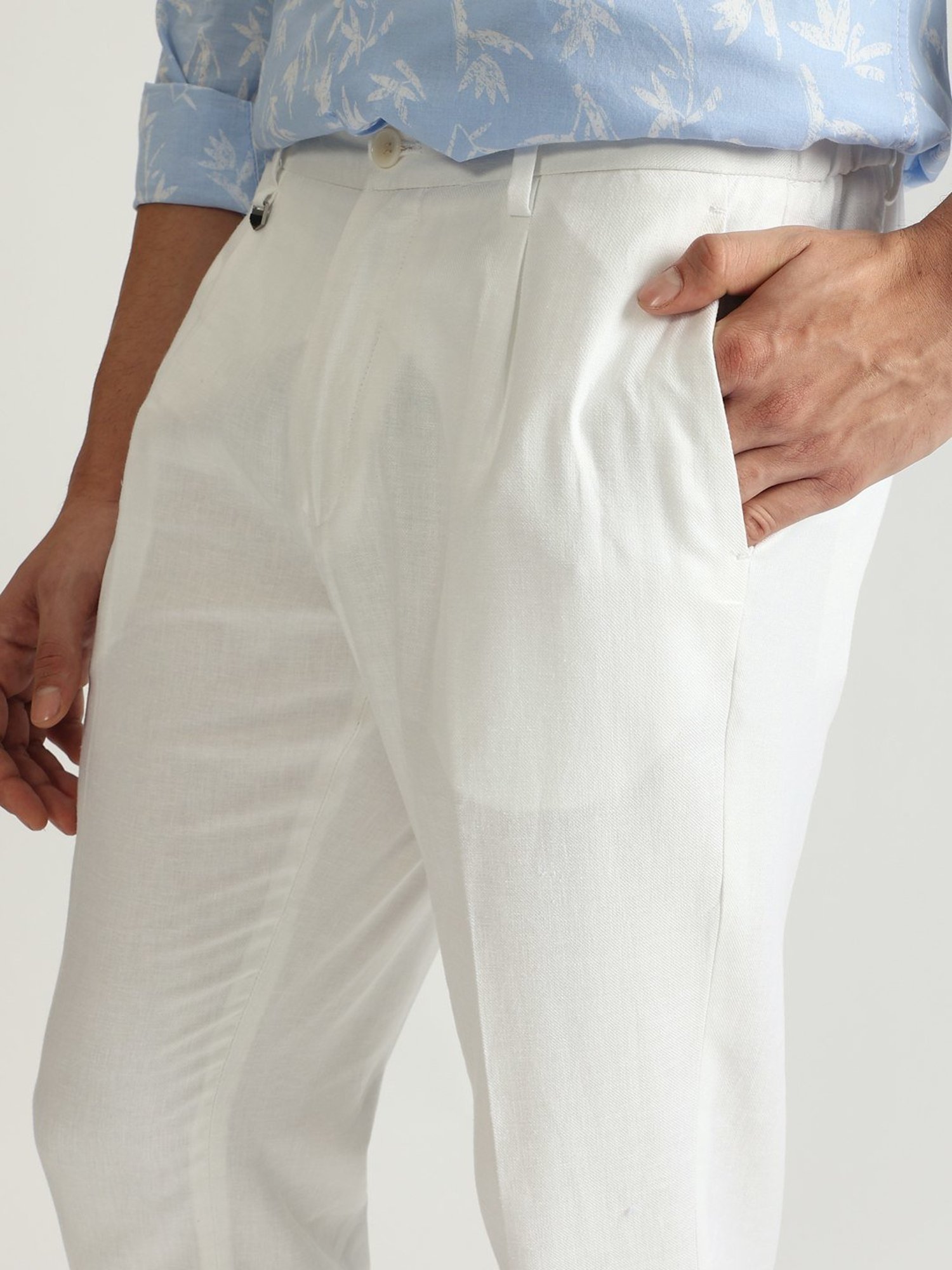 Antony Morato Cream Carrot Fit Texture Trousers