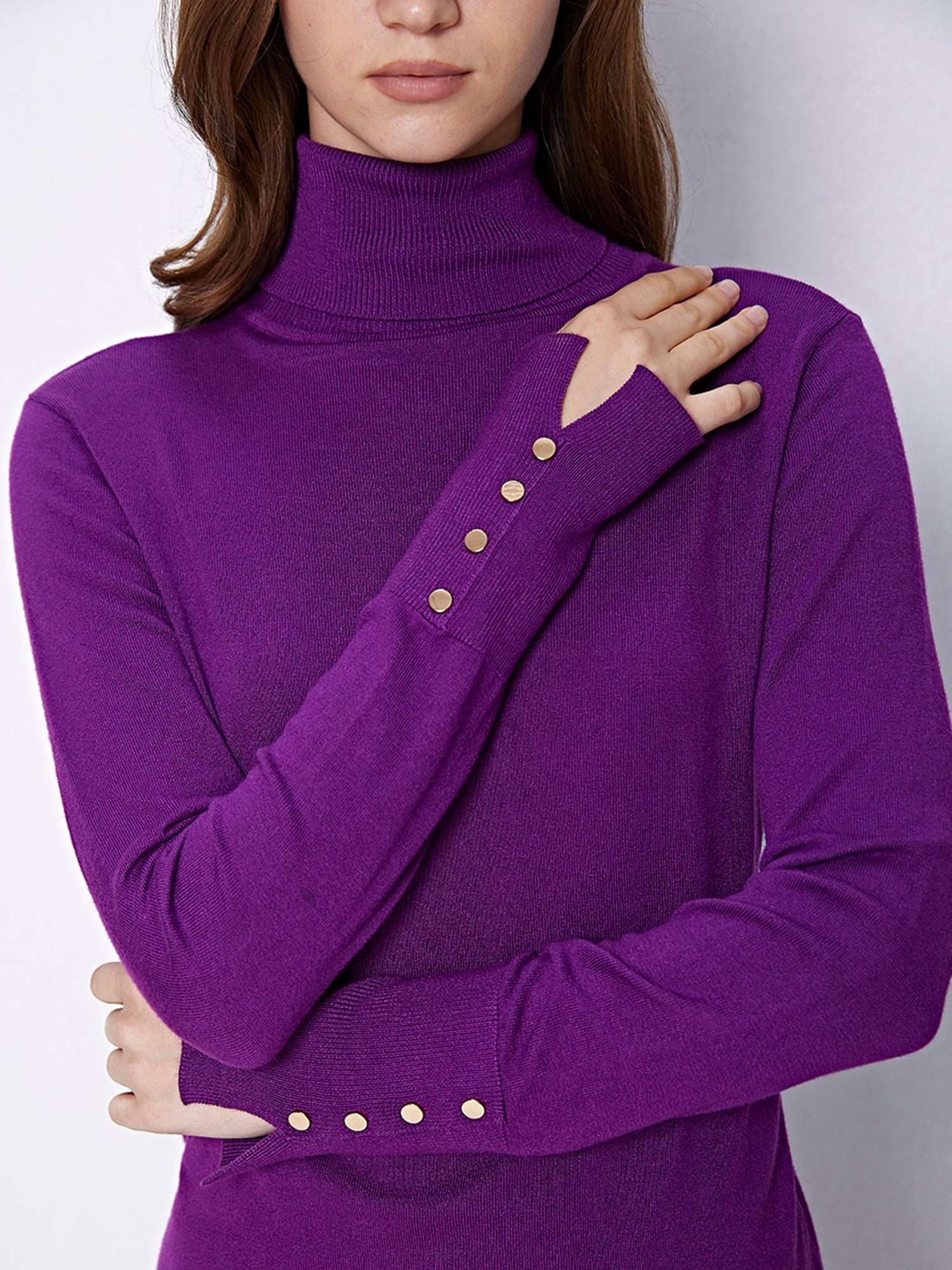 Cover Story Purple Regular Fit Sweater