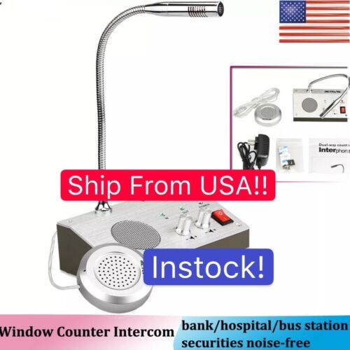 Dual-Way Bank/Office/Station Window Counter Intercom Interphone System 110V US