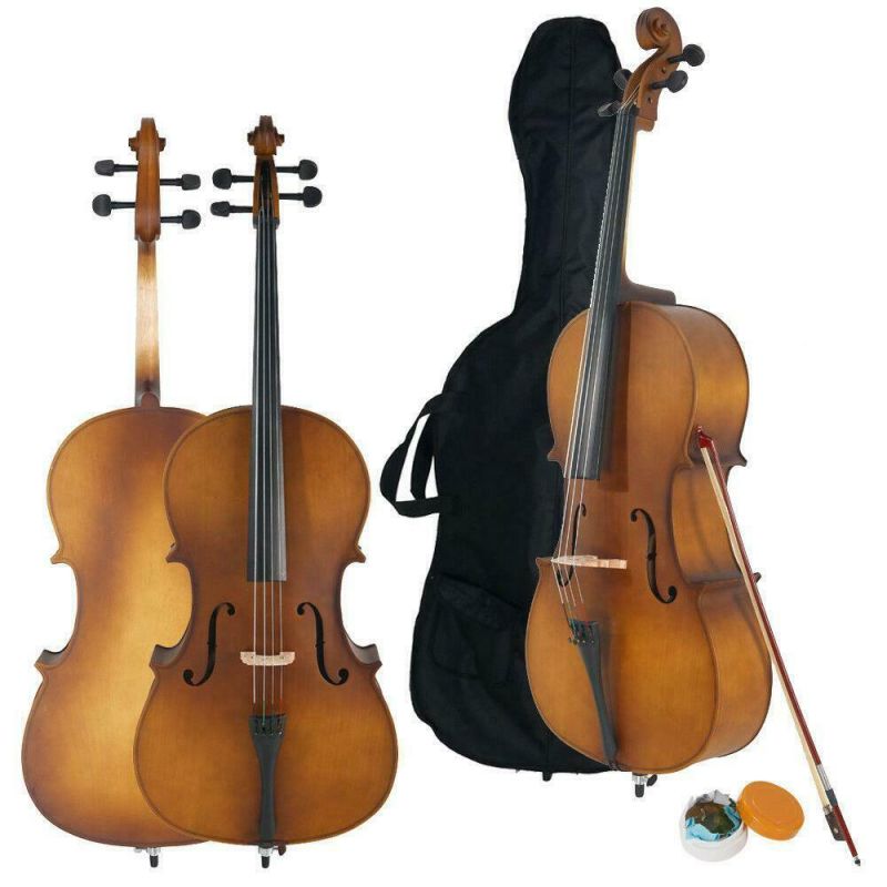 New 4/4 Professional Wood Acoustic Cello for Beginner + Bag+ Bow+ Rosin+ Bridge