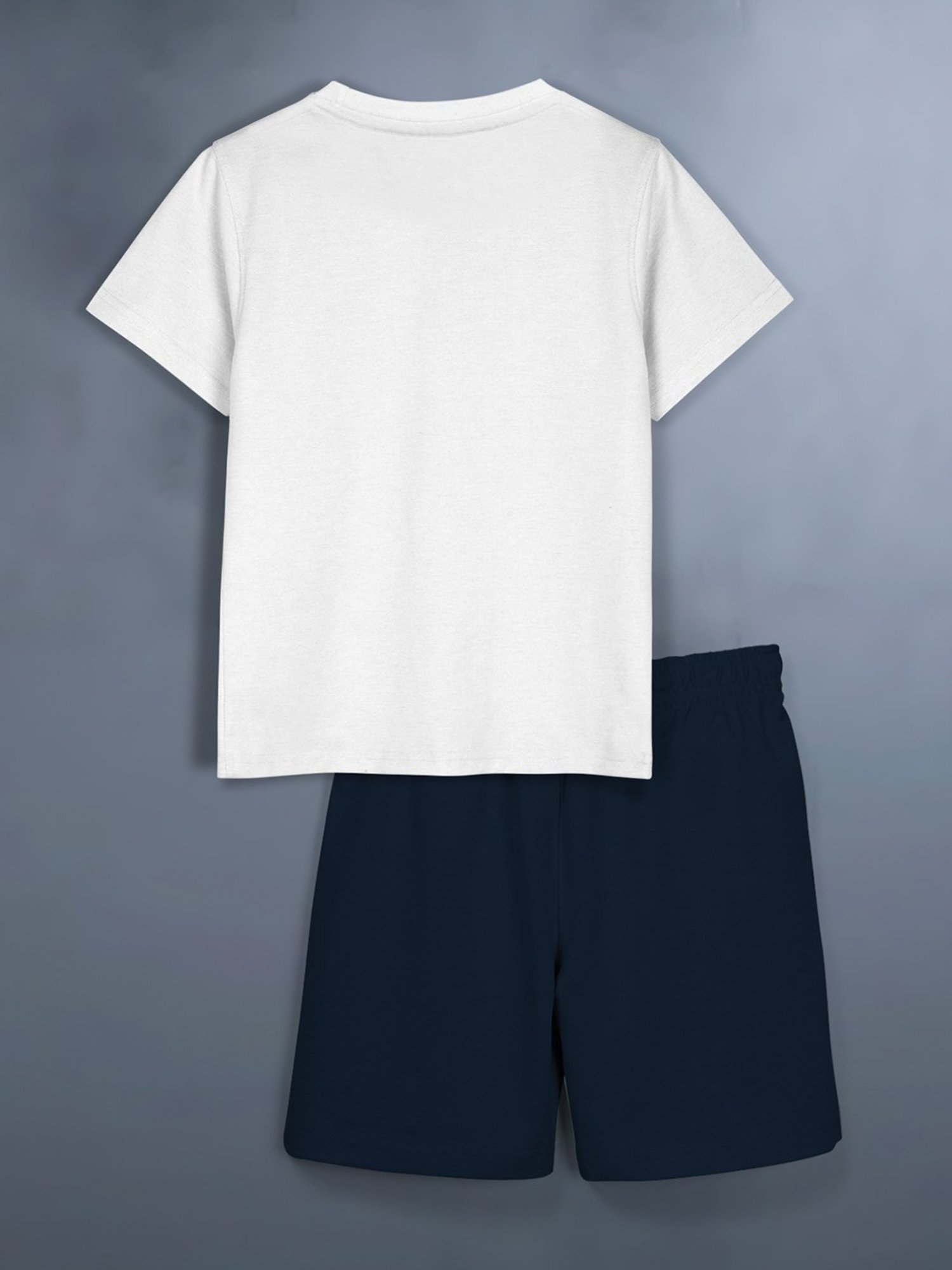 HELLCAT Kids Coral & Blue Printed T-Shirt with Shorts