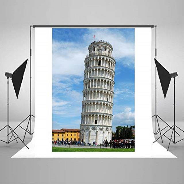 architectural landscape backdrop for italy 5x7ft leaning tower of pisa under blue sky studio photography background photo studio props ey010