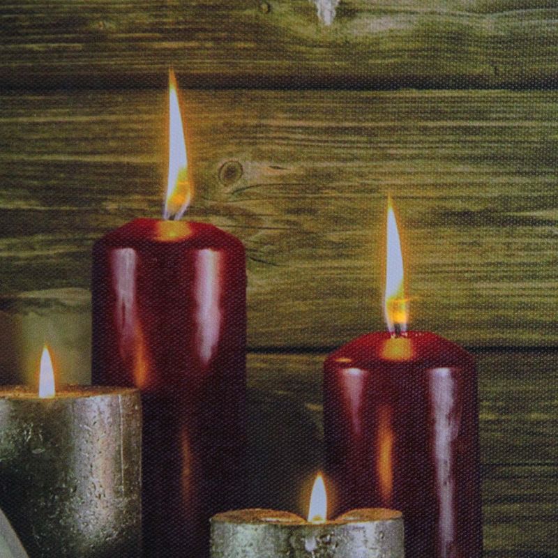 Northlight Large LED Lighted Candles, Ice Skates and Sleigh Christmas Canvas Wall Art 23.5" x 15.5"