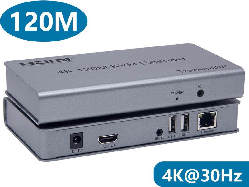 HDMI KVM USB Extender Over CAT6 Cable Up to 120m (393 feet) Support HDMI 1.4 4K@30Hz HDCP 1.4 and IR Control