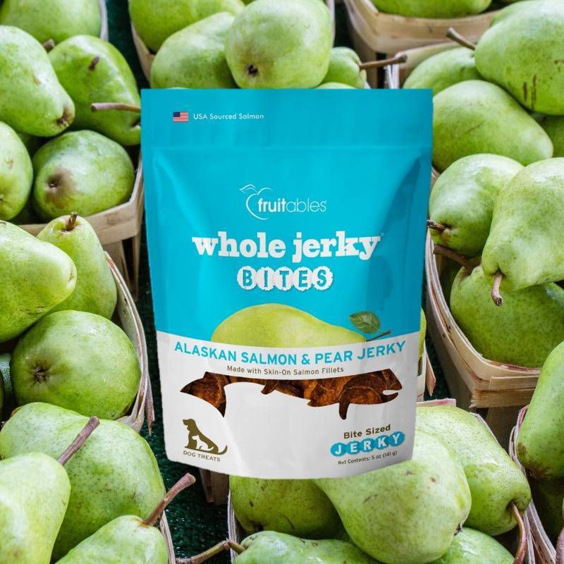 Fruitables Whole Jerky Bites Alaskan Salmon and Pear Jerky Dog Treats - 5oz