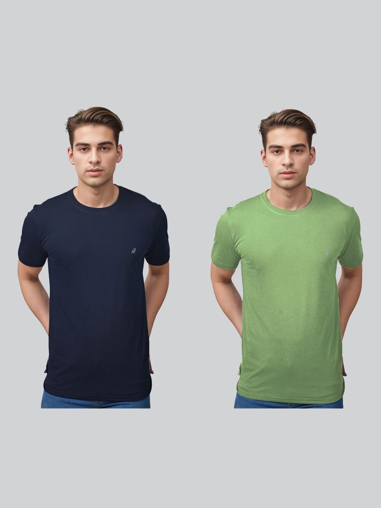 Lux Nitro Navy & Pista Regular Fit T-Shirt