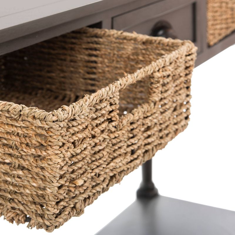 Caguas Console Table with Baskets Gray - Safavieh