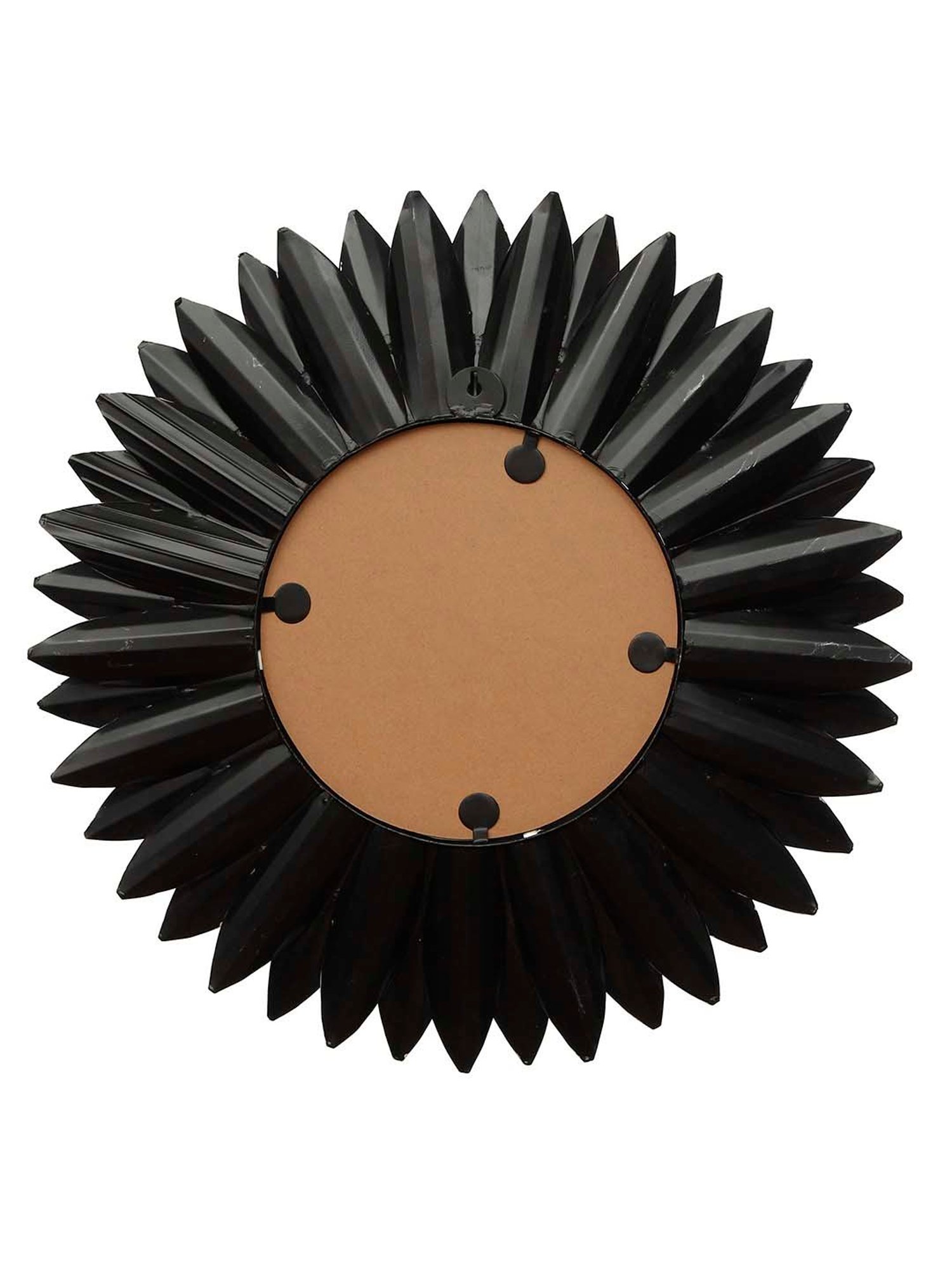CHRONIKLE Black Iron Sun Burst Style Round Wall Mirror