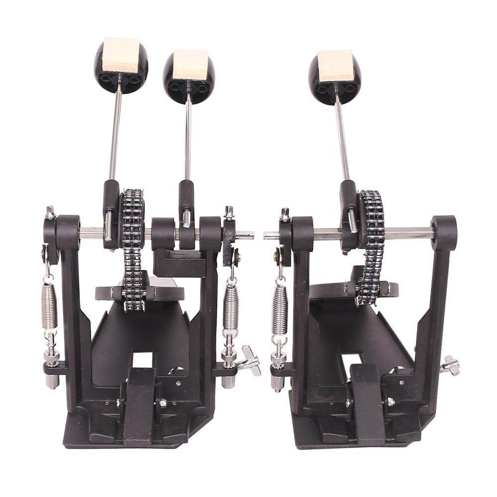 Double Bass Drum Pedal Kick Twin Dual Chain Drive Percussion