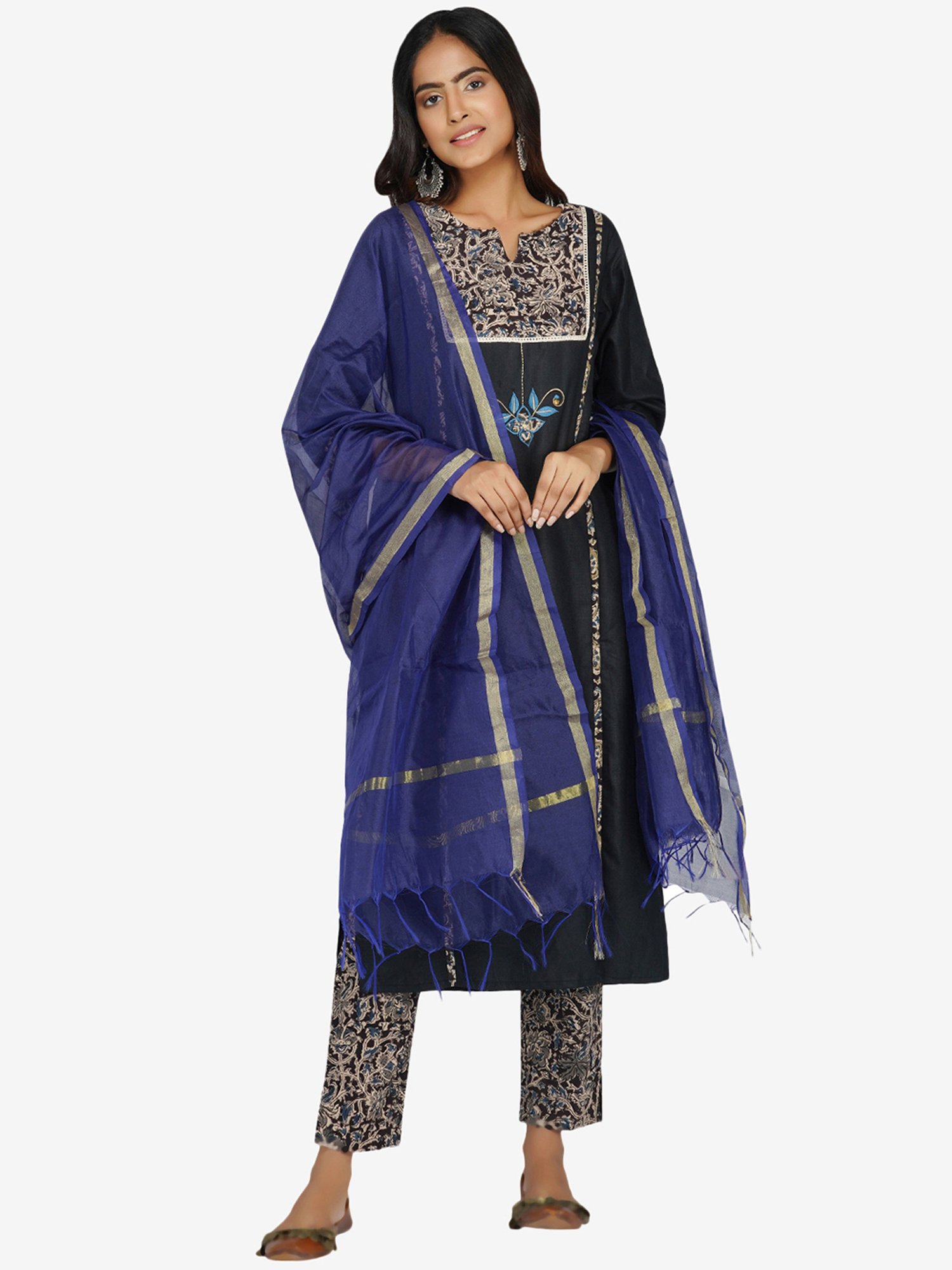 Paislei Black Printed Kurta Pant Set