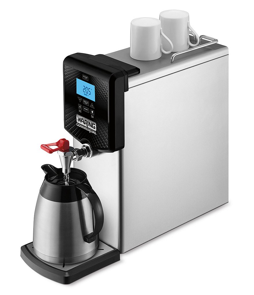 Waring Commercial 3-Gallon Countertop Stainless Steel Auto-Refill Programmable Hot Water Dispenser with LCD Display, 120V