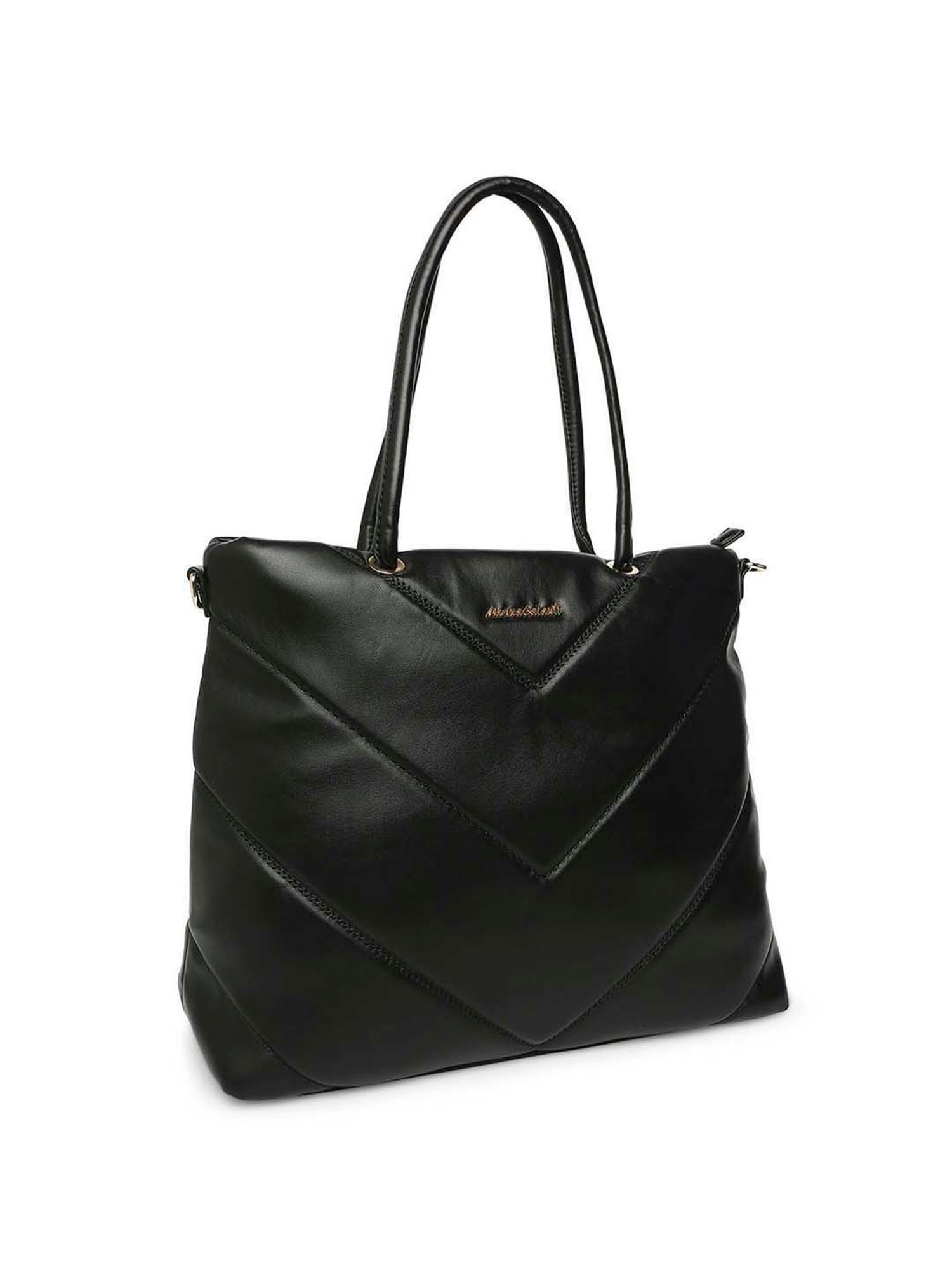 Marina Galanti Black Quilted Medium Tote Handbag
