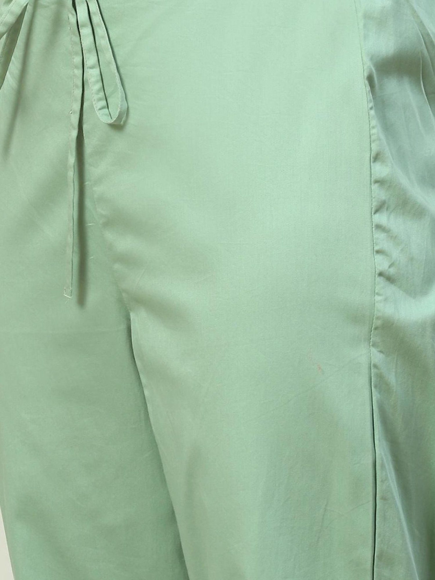 Biba Green Striped Kurta Pant Set