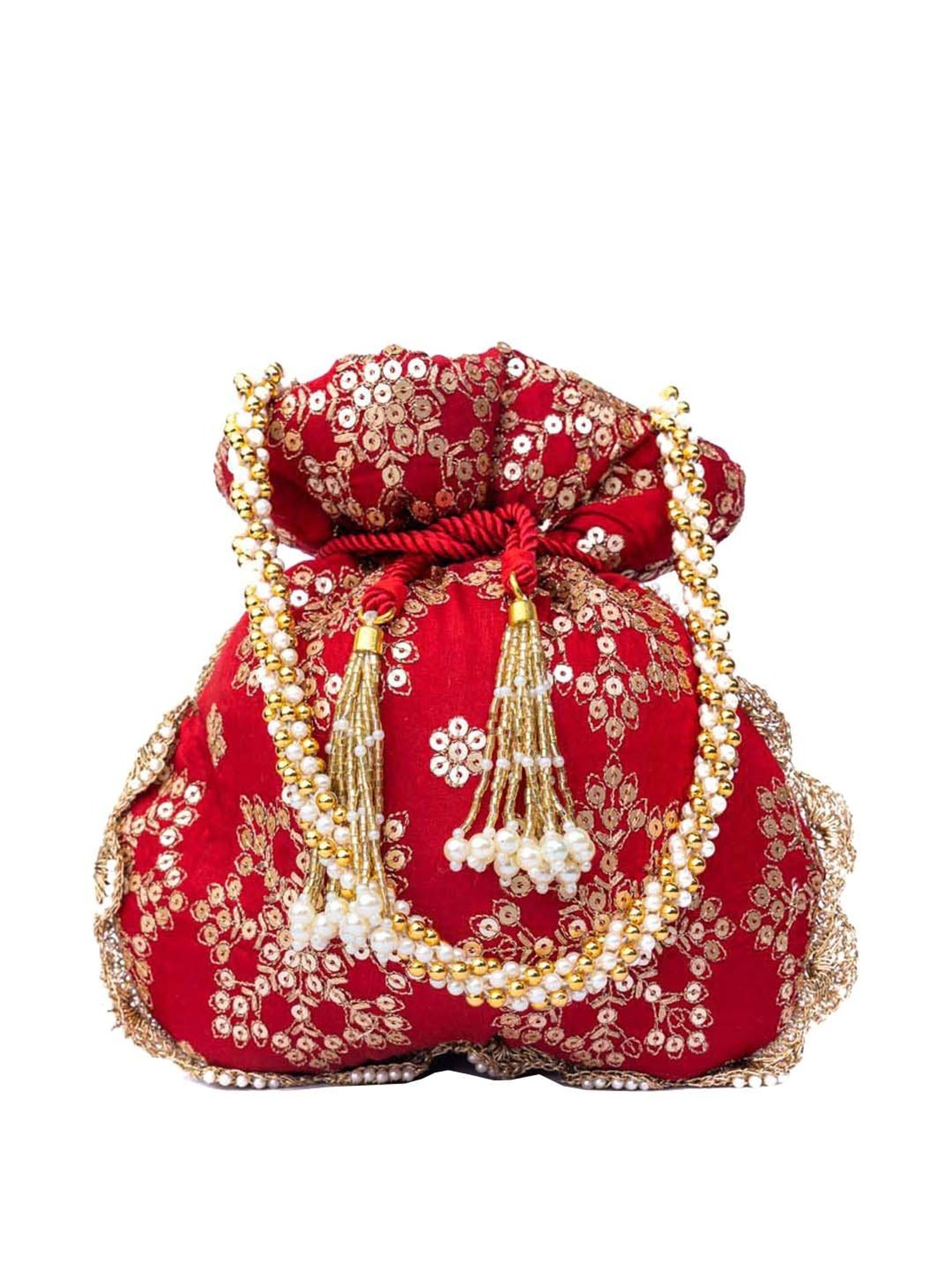 NR by Nidhi Rathi Red Fabric Potli