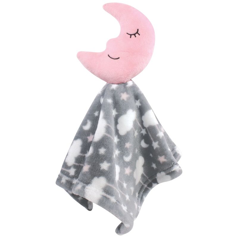 Hudson Baby Infant Girl Plush Blanket with Security Blanket, Moon Girl, One Size