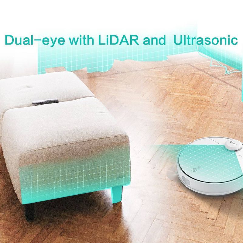 bObsweep PetHair Vision Wi-Fi Connected Robot Vacuum Cleaner and Mop - Steel