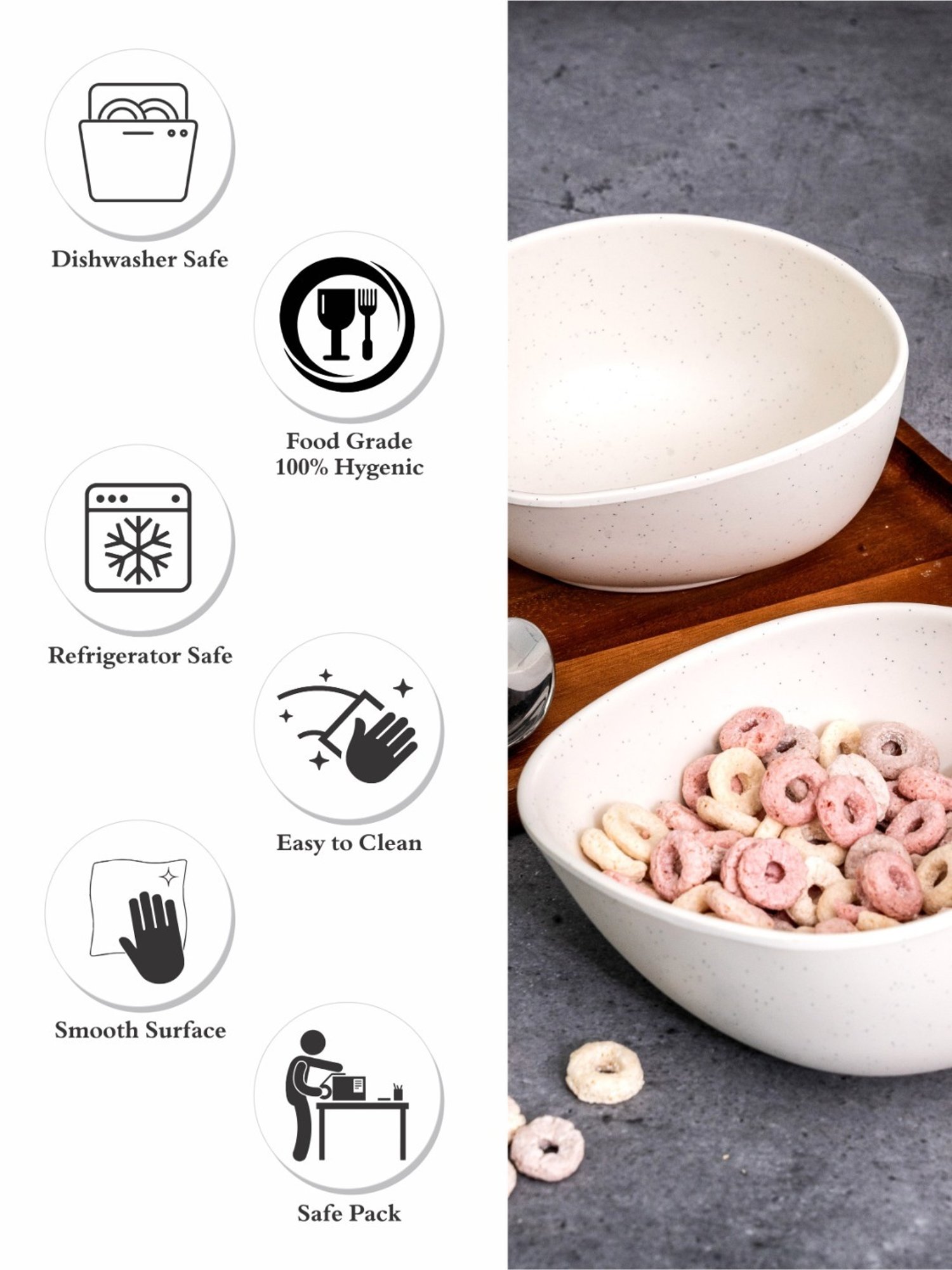 Stehlen White Melamine Retro Bowl - Set of 2