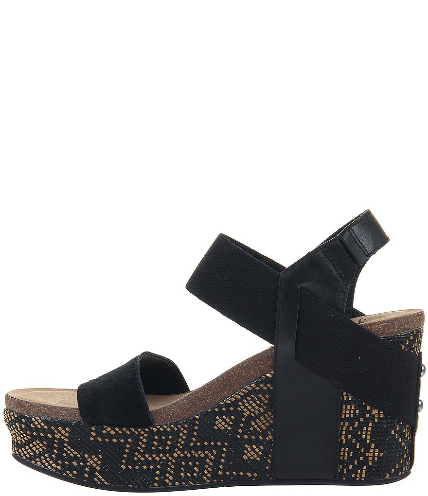 OTBT Bushnell Haircalf Geometric Print Platform Wedges