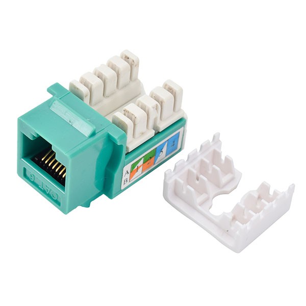Cat6 110 Style Punch Down Keystone Jack, White, CAT 6, Rj45 90 Degree 50-Pack