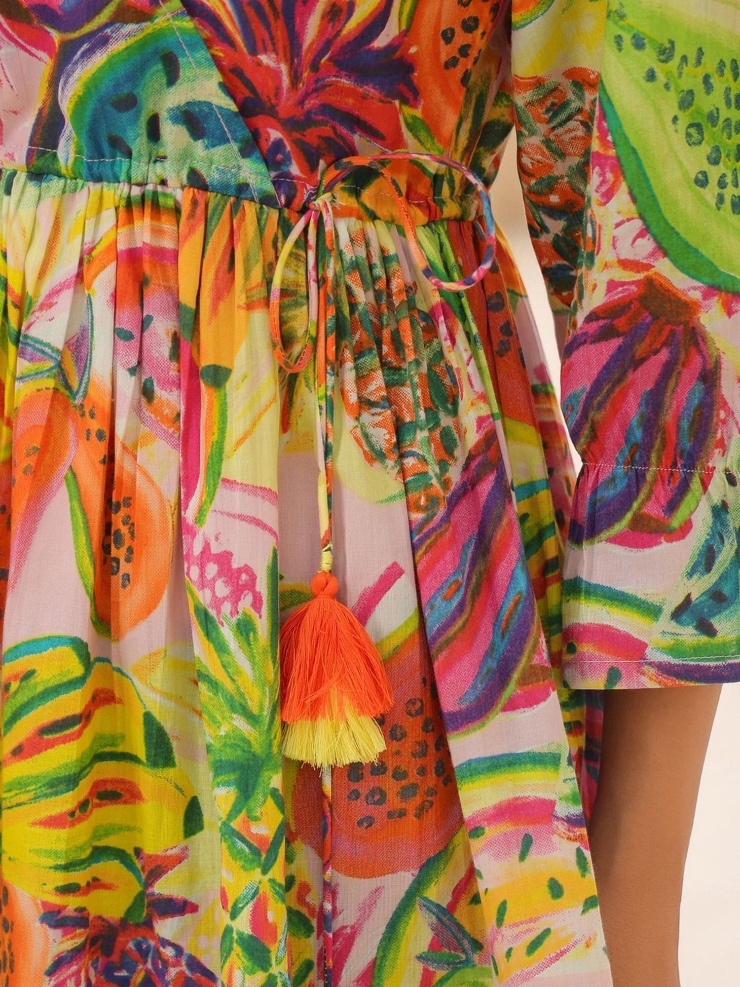 Rain and Rainbow Multicolored Cotton Printed Top