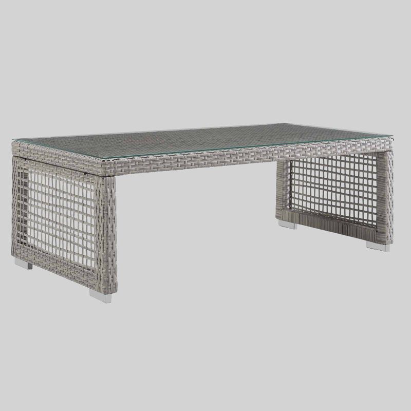 Manteo 70" Rectangular Outdoor Patio Fire Pit Table Light Gray - Modway