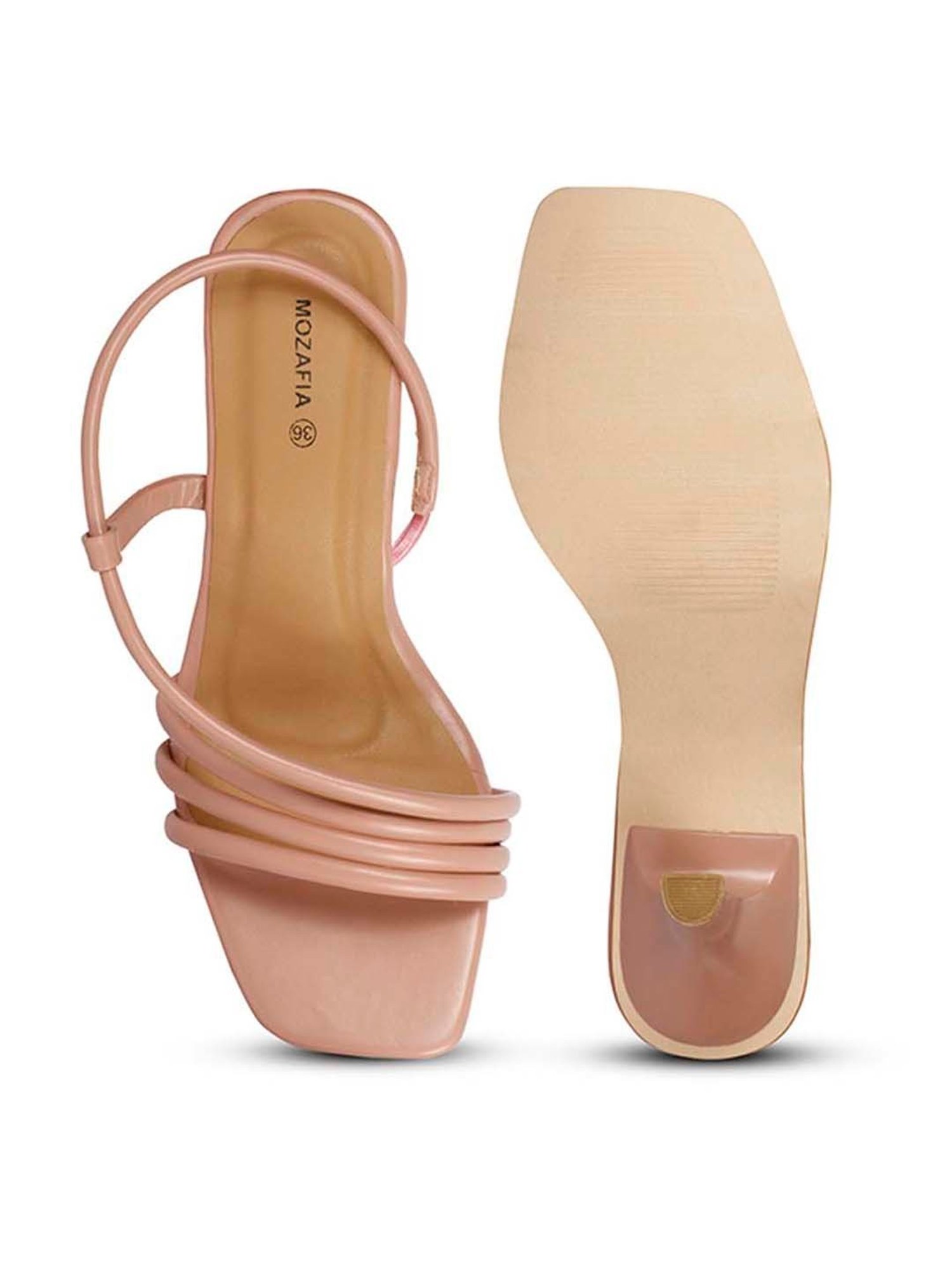 Mozafia Women's Blush Sling Back Stilettos