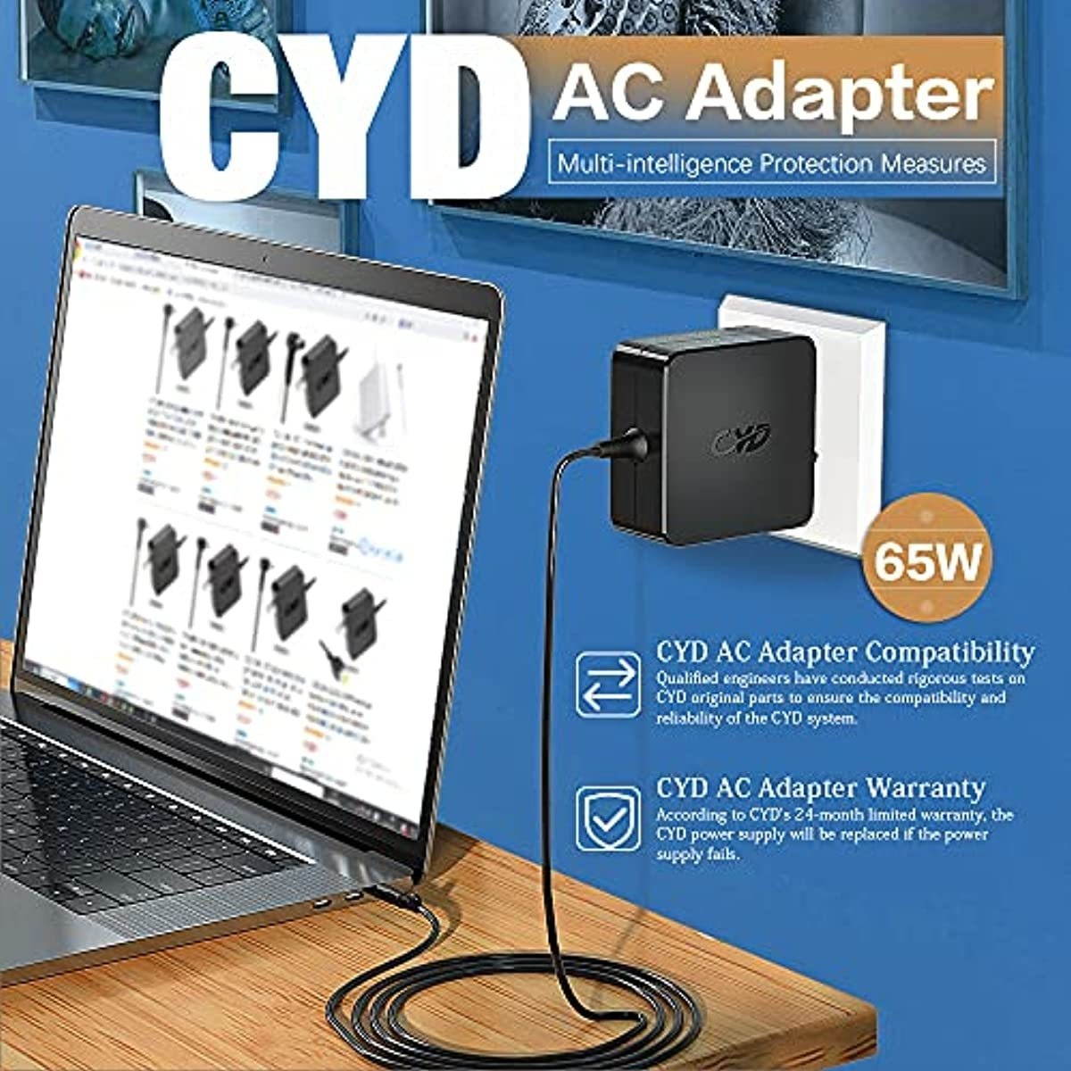 CYD 65W 19V 3.42A Laptop Charger Compatible for Asus Charger Laptop AD887320 ADP-65DW B ADP-65GD B ADP-65HB BB ADP-65JH BB ADP-65NH A EXA0703YH Power-AC-Adapter-Power-Cord