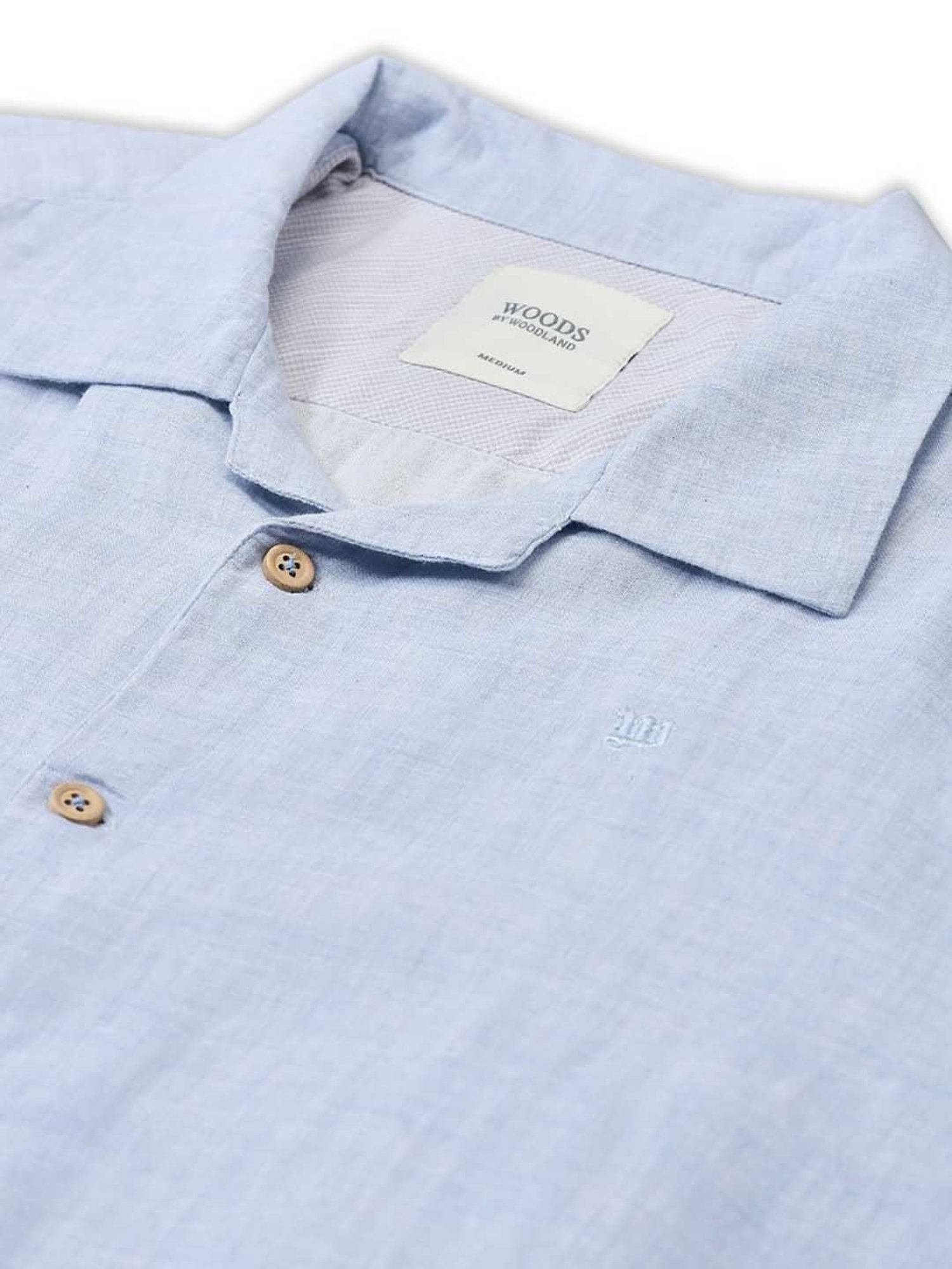 Woods Light Blue Regular Fit Cotton Shirt