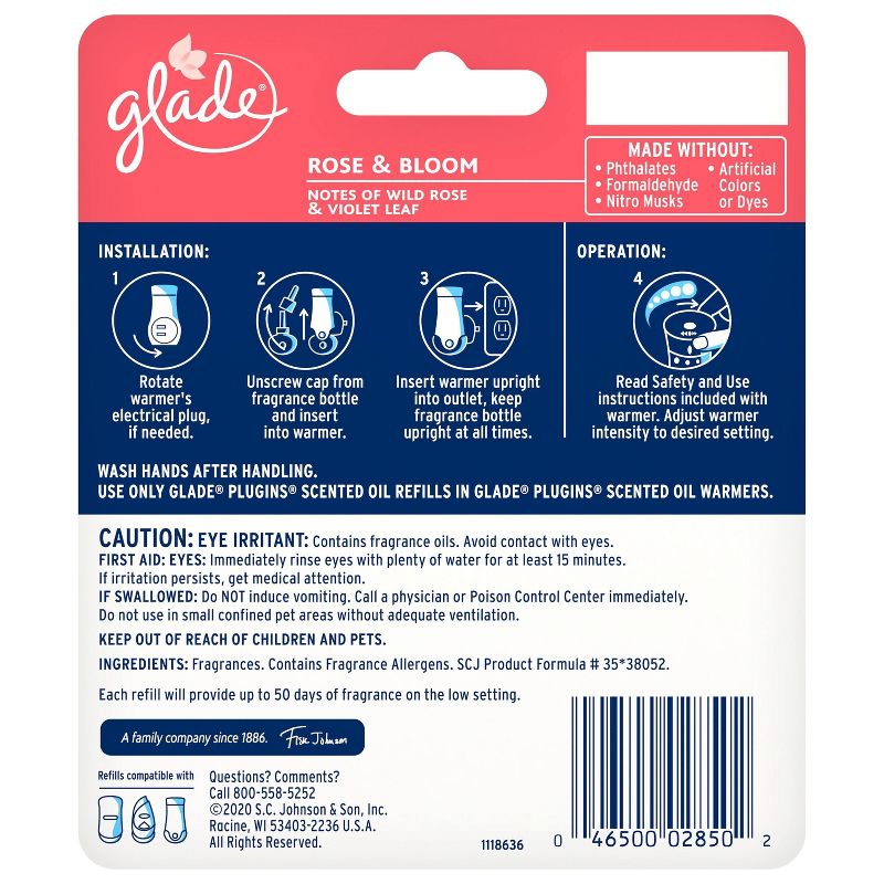 Glade Rose Bloom PlugIns Refill - 2ct