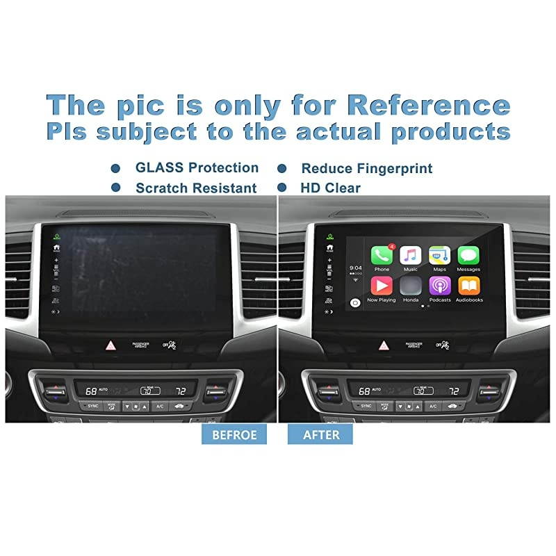 Car Navigation Screen Protector for Pilot 8-Inch 2016-2018,Tempered Glass 9H Hardness Audio Infotainment Display Center Touch Protective Film Scratch-Resistant