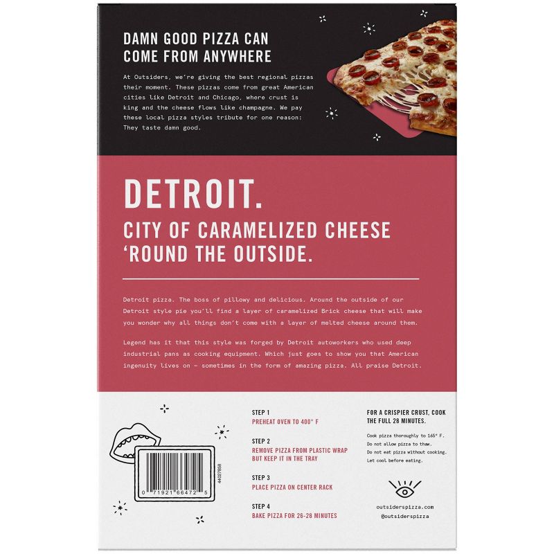 Outsiders Pizza Company Detroit Style Pepperoni Frozen Pizza - 28.1oz