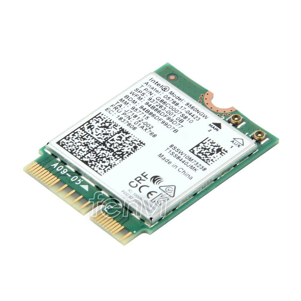 Plugadget Dual Band 1.73Gbps 802.11ac Wifi Wireless Network Wlan Card For Intel 9560 9560NGW NGFF Key E 2.4G/5Ghz Wi-fi Bluetooth 5.0