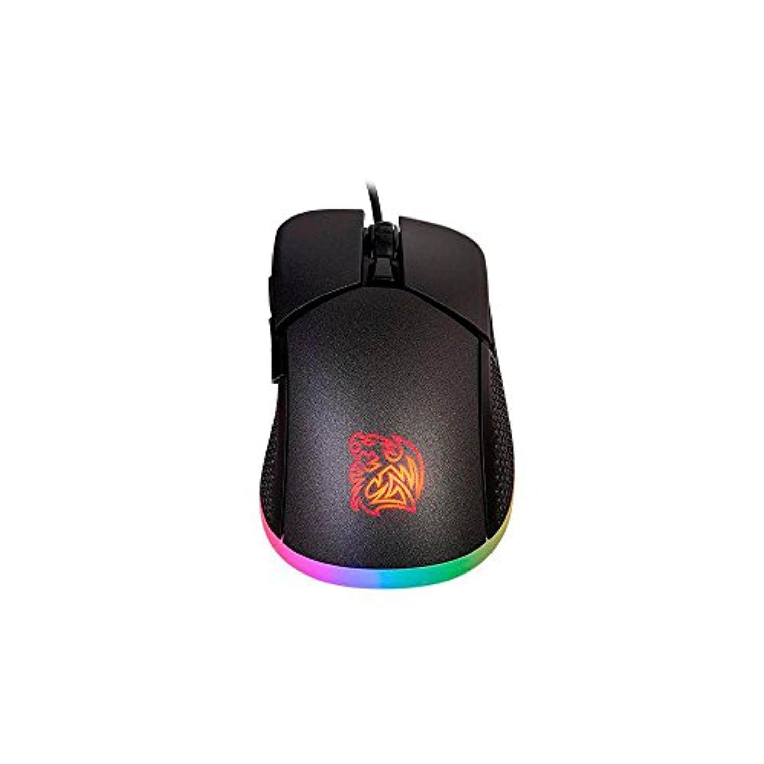 thermaltake tt esports iris optical 16.8 million color rgb aura illumination 9 lighting effects 5000 dpi pmw3325 sensor ergonomic softwarecontrolled gaming mouse moirswdohbk04