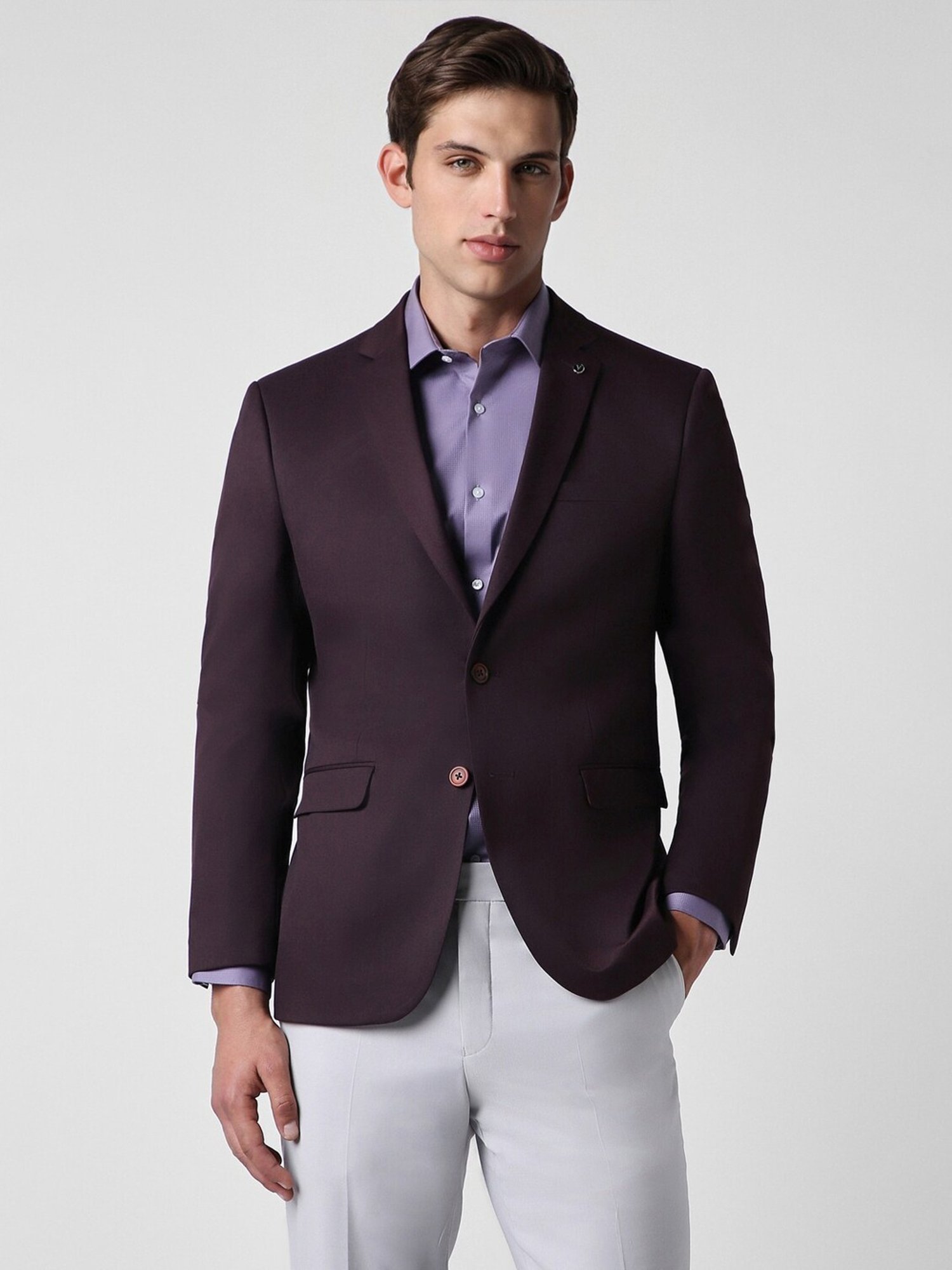 Van Heusen Maroon Slim Fit Blazer