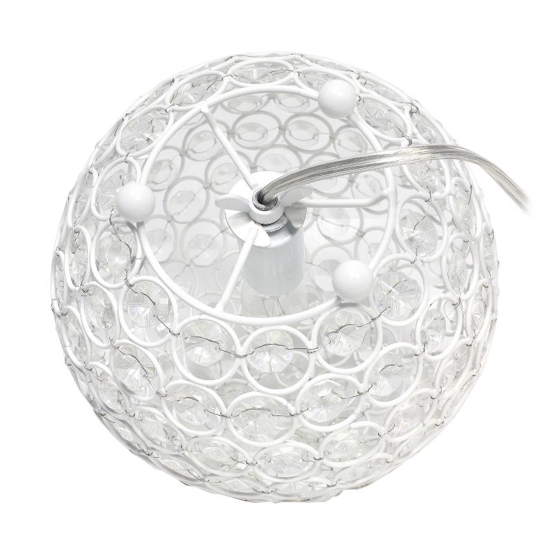 8" Elipse Crystal Ball Sequin Table Lamp White - Elegant Designs