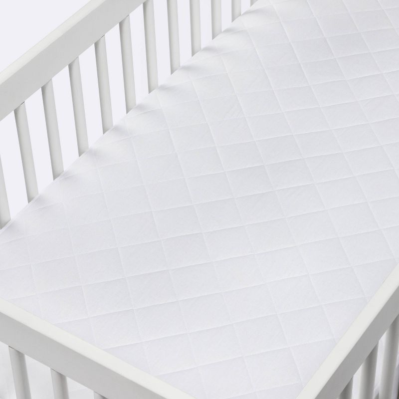 Waterproof Fitted Crib and Toddler Mattress Pad Cover - Cloud Island™ White
